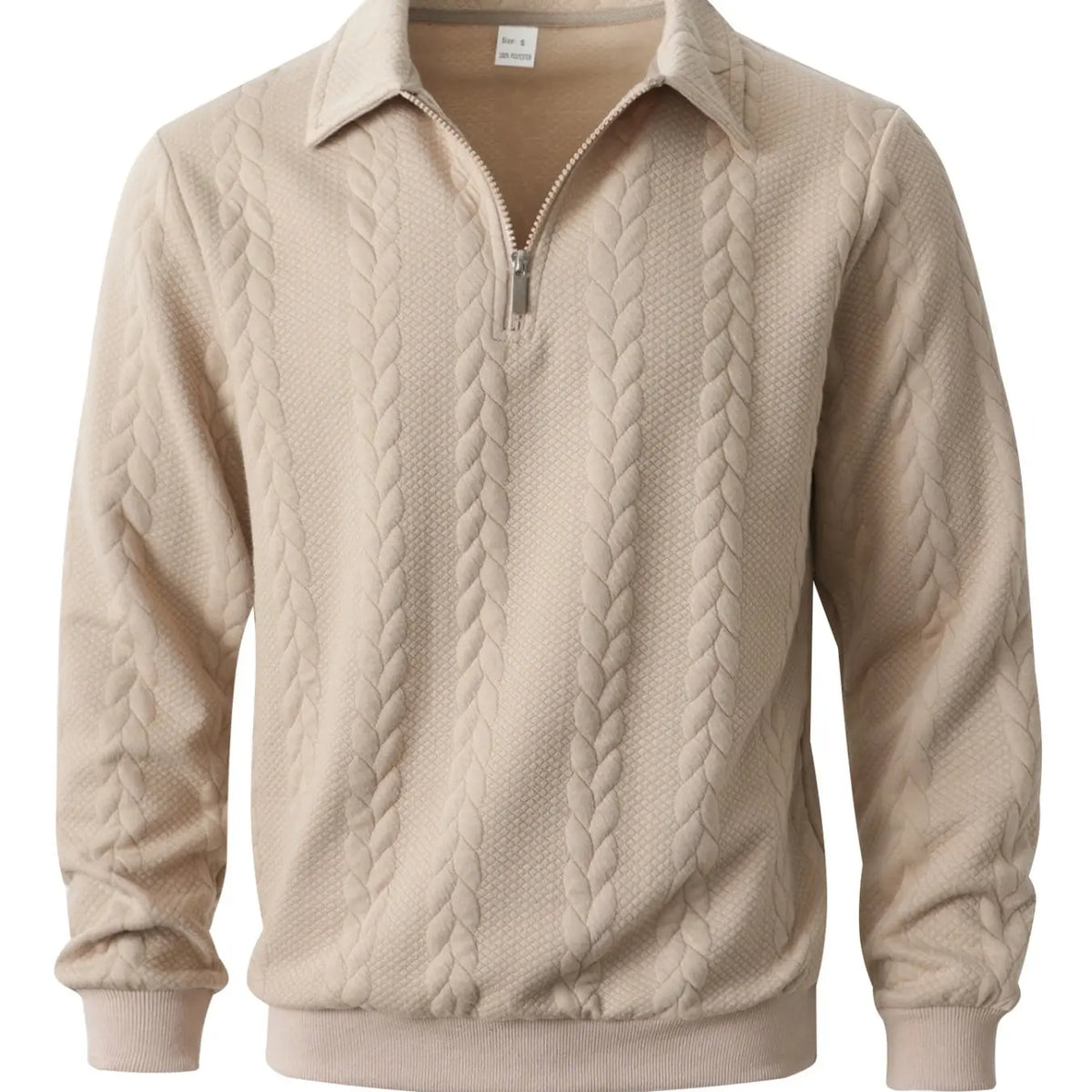 Men's Knitted Half-Zip Fitted Polo Neck Sweater