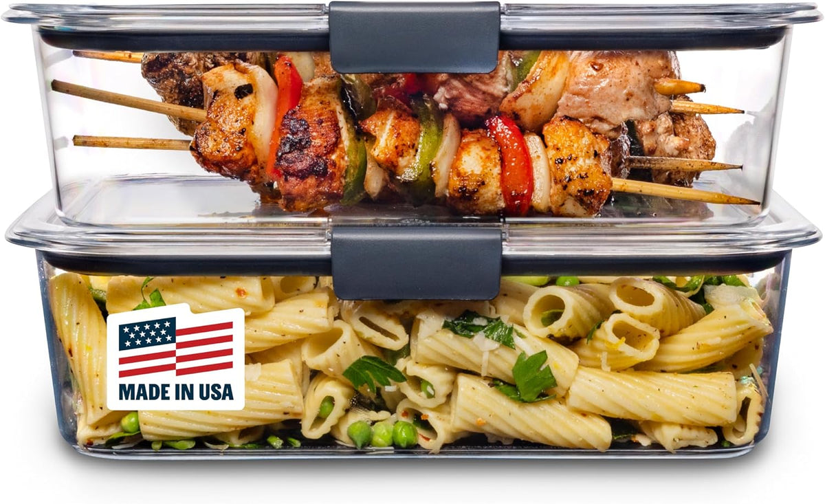 Rubbermaid Brilliance Tritan Plastic Food Storage Containers BPA Free Airtight Lids Ideal for Lunch Meal Prep & Leftovers Set of 5 (3.2 Cup)