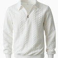 Men's Knitted Half-Zip Fitted Polo Neck Sweater