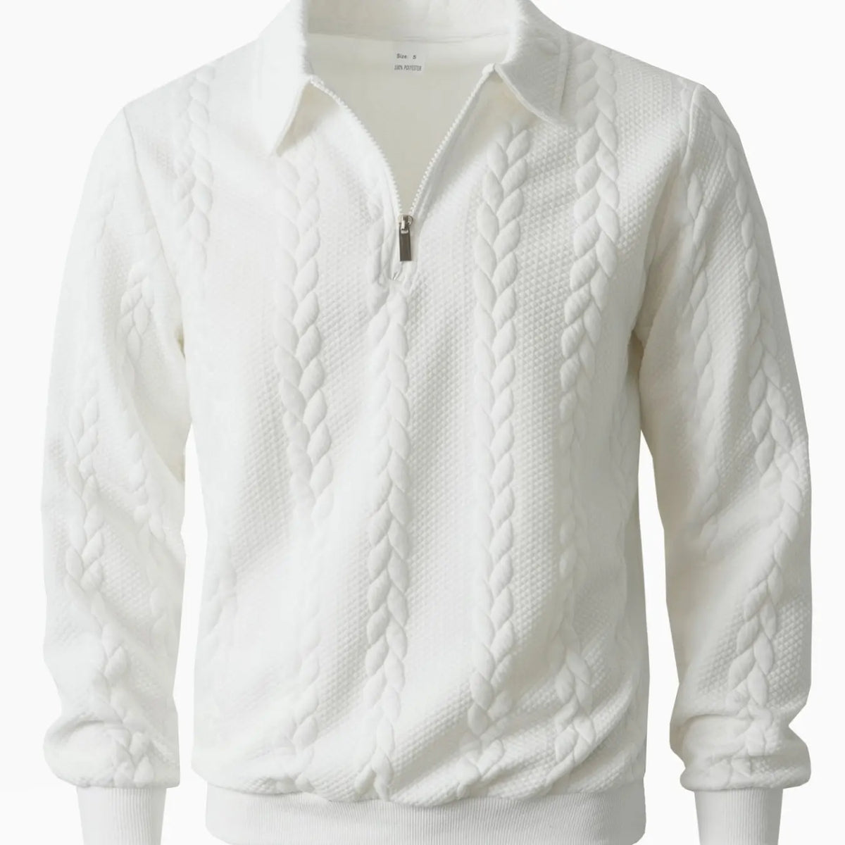 Men's Knitted Half-Zip Fitted Polo Neck Sweater