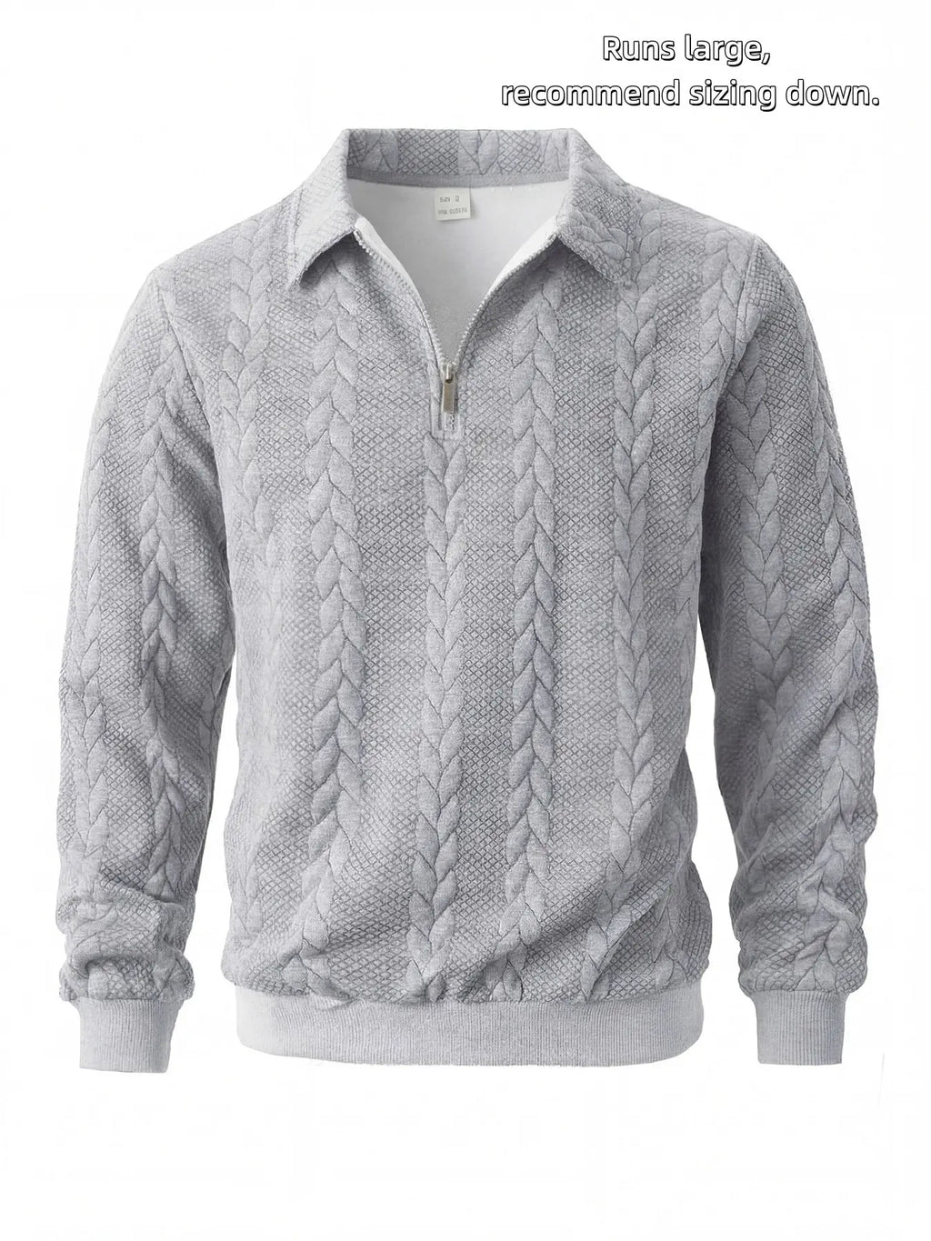 Men's Knitted Half-Zip Fitted Polo Neck Sweater