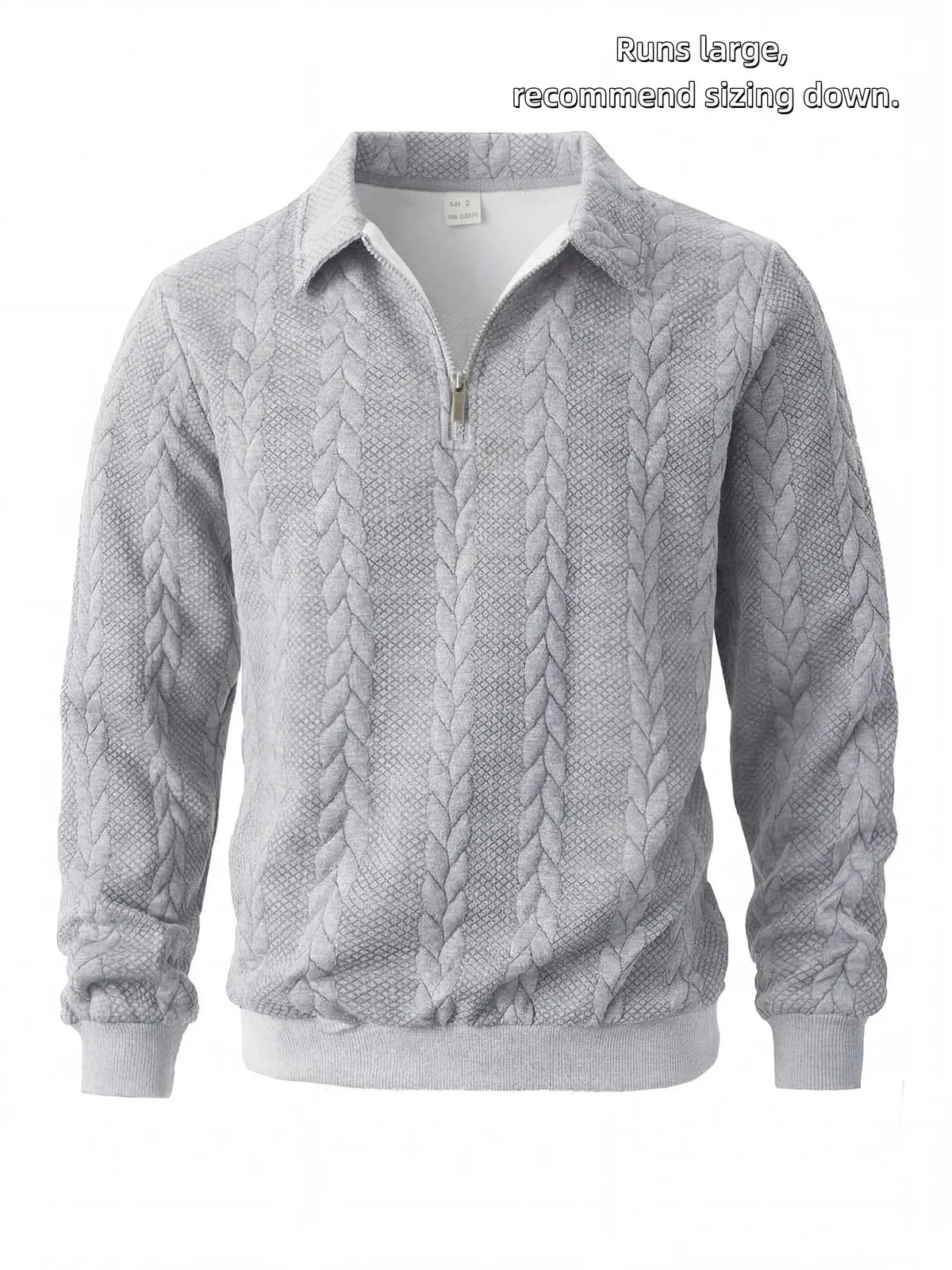 Men's Knitted Half-Zip Fitted Polo Neck Sweater