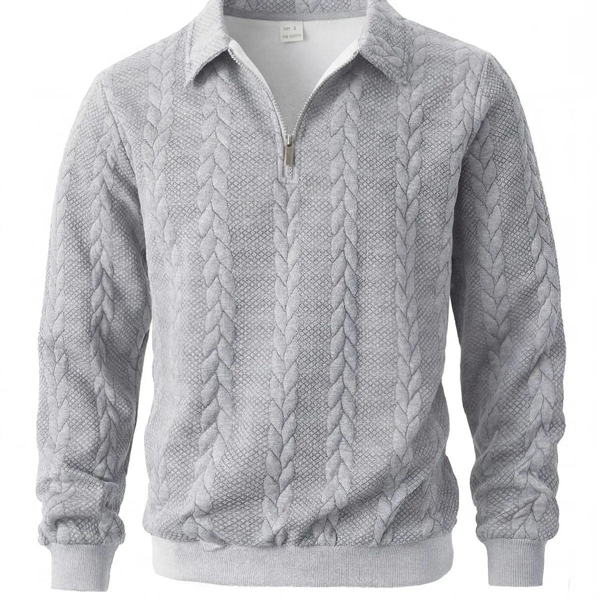 Men's Knitted Half-Zip Fitted Polo Neck Sweater