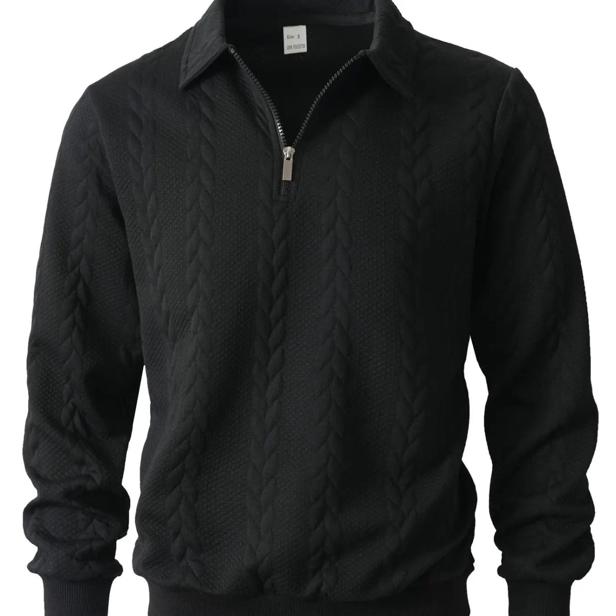 Men's Knitted Half-Zip Fitted Polo Neck Sweater